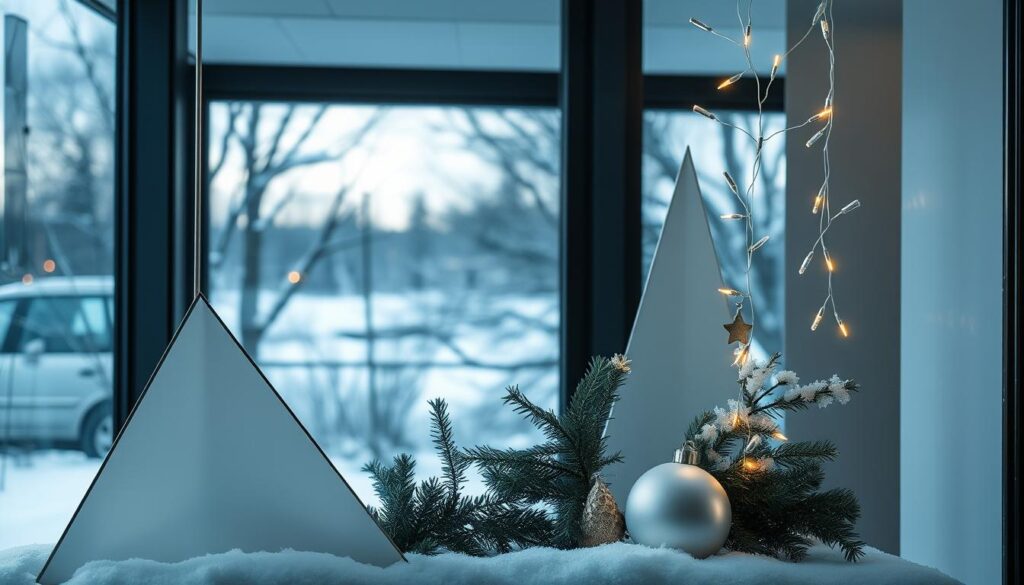 modern minimalist christmas window decor